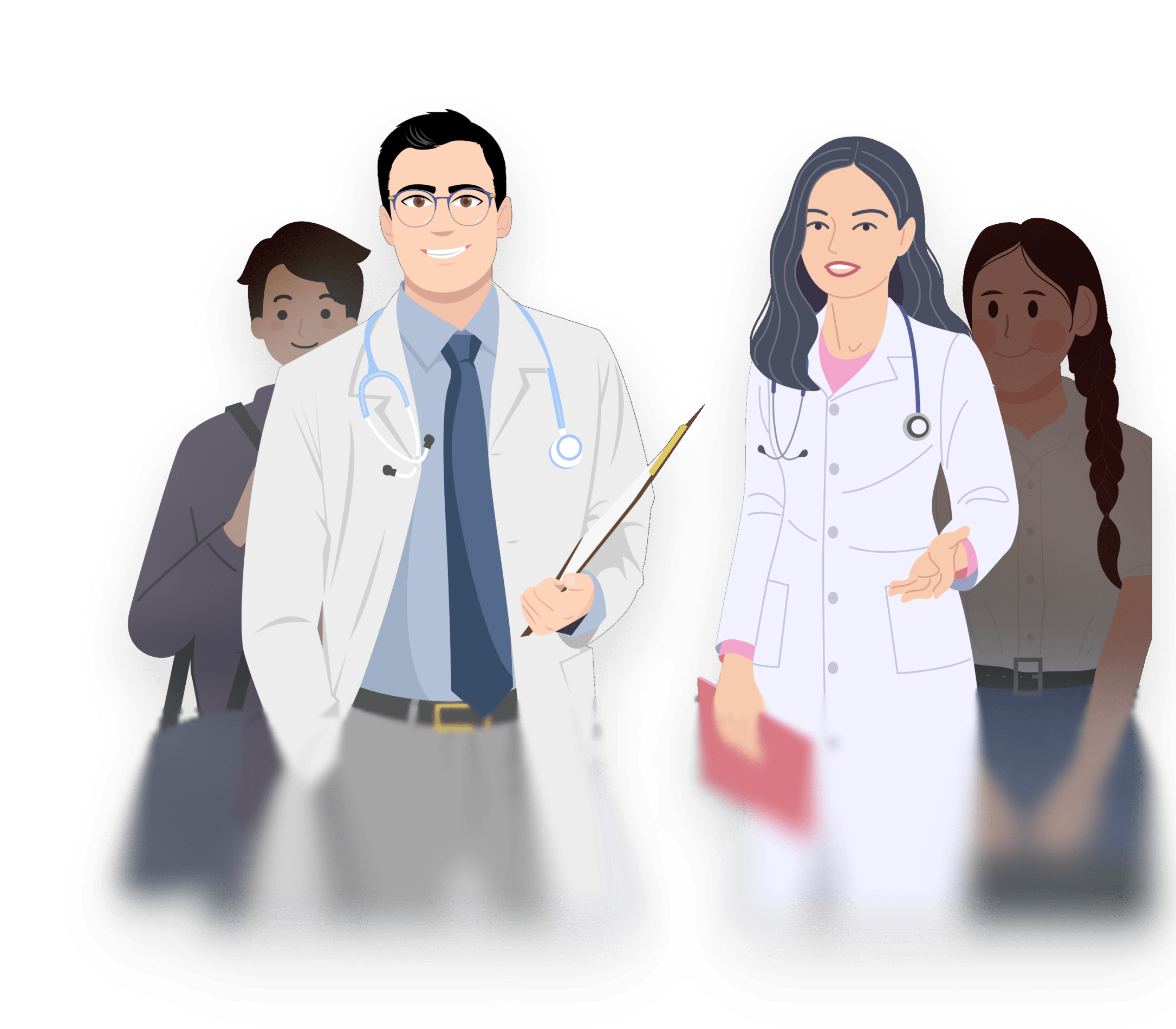 Medical professionals preparing for ZU exam