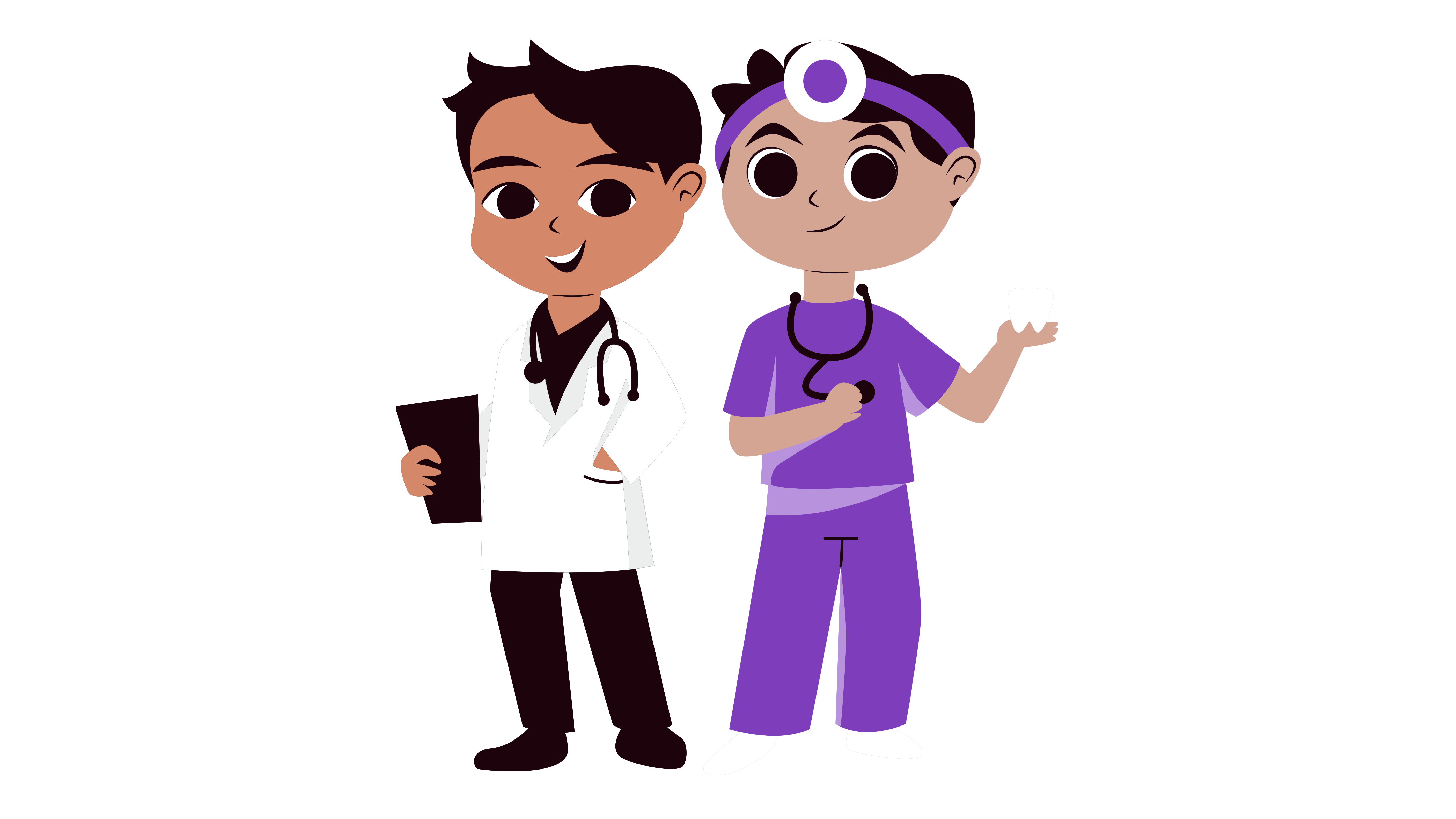 Two PreMed mascots — a doctor and a dentist